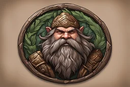 d&d style top down token of a dwarf druid