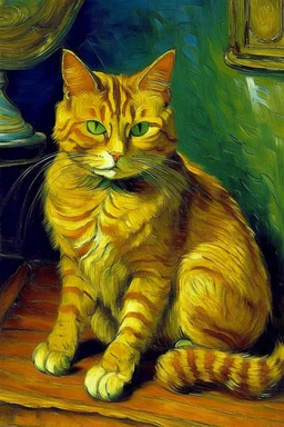 Portrait of a cat by Van Gogh