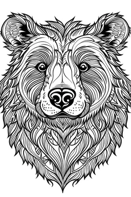 Caricature bear colorless,to color,no back ground