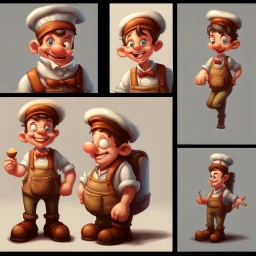 a cartoon character thirty years old confectioner , an ultrafine detailed painting by senior character artist, featured on polycount, sots art, artstation hd, 2d game art, behance hd