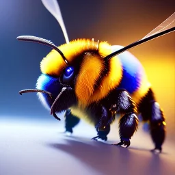 bumble bee, sparkle, luminous, finely tuned detail, ultra high definition, ultra sharp focus, unreal engine 5, extremely sharp detail, colorful