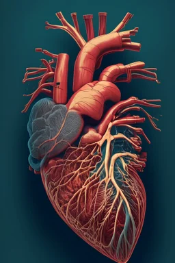A perfectly defined anatomical heart digital drawing