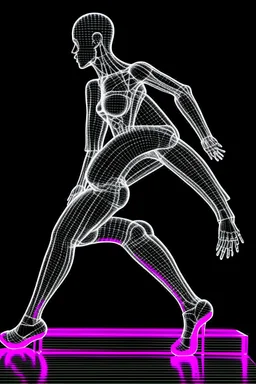 Anima; Neon X-Ray of a woman in heels; neo-futuristic