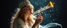 quantum vuvuzela greek god gandalf as a young woman floating transparent shiny notes