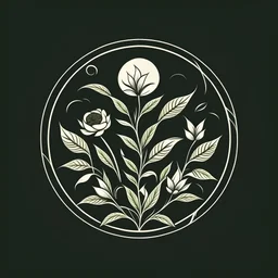 Eastern style, mystical simple one color Logo: botanical style