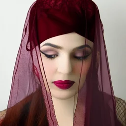 burgundy veil