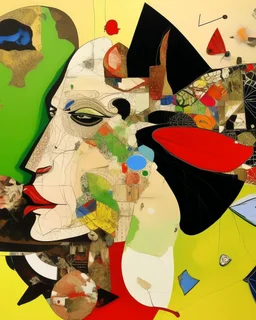 [A FLY HAS FALLEN IN THE OINTMENT], reality has no authority here, shapes before subjects, perspective replaced by importance, hierarchy overrides anatomy, shared symbolic plane, giant shape masses, tiny fragments, symbolic scale, asymmetry, negative space, one element must violate the visual order, Byzantine symbolic scale, torn-paper modernist folk-art collage, bright upper-range mid-high-key palette, square 1:1. ChatGPT