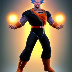 the rock as a dragonball z character full body