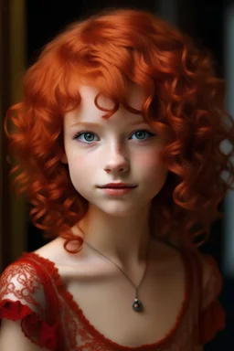 Princess with short red curly hair