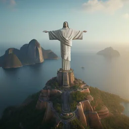 Christ the Redeemer, beautiful, unreal engine 5, cinematic lighting, photorealistic, realistic, hyper detailed, 8k, octane render, cinema 4d