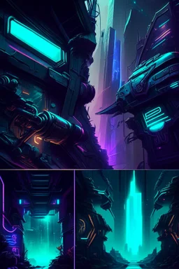 Set from league of legends in cyberpunk style