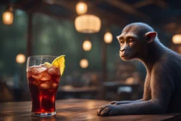 Strange, beautiful creature drinking a Coca Cola, Cinematic lighting, Volumetric lighting, Epic composition, Photorealism, Bokeh blur, Very high detail, Sony Alpha α7, ISO1900, Character design, Unreal Engine, Octane render, HDR, Subsurface scattering