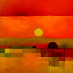 desert sunset, by VS Gaitonde, cubism