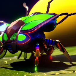 bioluminescent epic insect alien, 8k resolution, dynamic lighting, ultra hyperdetailed, Unreal Engine 5, ultra colourful, very small details, realistic