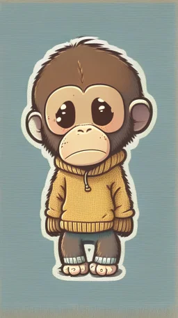 un lindo mapache con un sueter, sticker, caricatura