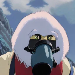 A Yeti with a gas mask