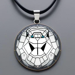 Clear polyester necklace with a pendant featuring a design inspired by a favorite video game character