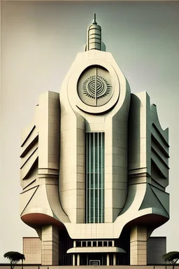 Futuristic Architecture of the building of Reserve bank of India using Indian rupee symbol