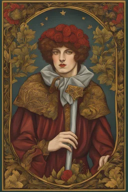 tarot card the fool in the style of dante gabriel rossetti