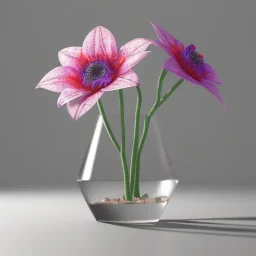 Exotic surreal living glass prism flowers by Chris Wood, sunbeams, intricate details, hyper realistic, 8K resolution, featured on behance