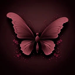 Create dark pink small butterfly dark brown background