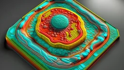 create an image of an isometric view of the human cell, 3d octane render