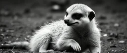 meerkat albino badger has emotional breakdown in bw limbo