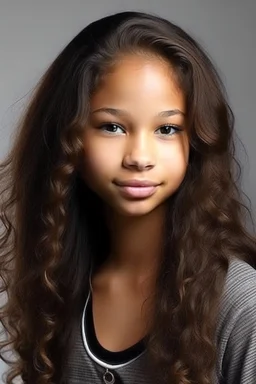 Light skin teen with straightened hair