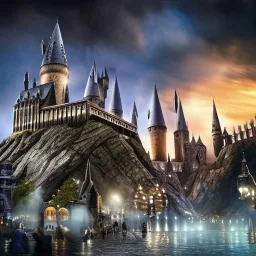 Harry Potter world big fight with dark and night theme