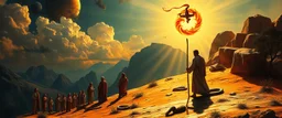goa trance poster, So the people came to Moses and said, “We have sinned, because we have spoken against the Lord and against you; intercede with the Lord, that He will remove the serpents from us.” And Moses interceded for the people. 8 Then the Lord said to Moses, “[a]Make a fiery serpent, and put it on a flag pole; and it shall come about, that everyone who is bitten, and looks at it, will be healed by rays.” painted by Escher and Rembrandt