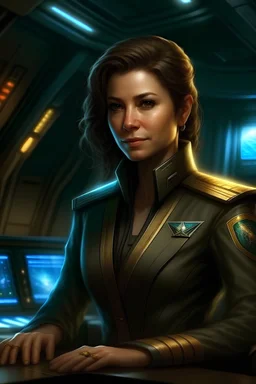 Elisa Pascalis très belle femme galactique, commandant chef de 444eme flotte vaisseau. Arcange Combinaison blanche lumineuse, Archange galactique très féminine