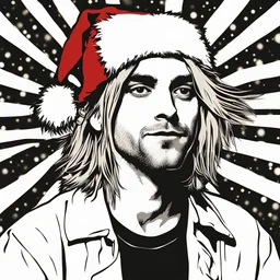 kurt cobain wearing a santa hat