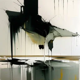 Empty Minimal contemporary abstract flat landscape painting. Concrete. Big brushstrokes. Twisted fragments of bodies. Drips of paint. style of Justin Mortimer and Adrian Ghenie.