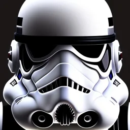 photorealistic stormtrooper with blaster and filigree armor,