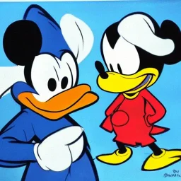 donald duck and mickey mouse by picasso