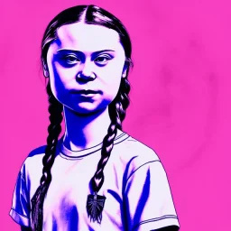 portrait of Greta Thunberg lefty