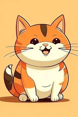 sweet illustration of a cat, in a cartoon style