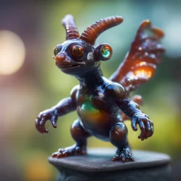 snail gremlin t-pose upper body of bear gargoyle made from tinted murano glass ,bokeh like f/0.8, tilt-shift lens 8k, high detail, smooth render, down-light, unreal engine,bokeh like f/0.8, tilt-shift lens 8k, high detail, smooth render, down-light, unreal engine