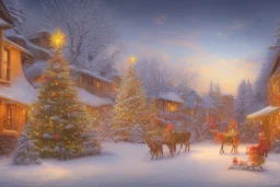 christmas scene in Santa Fe, New Mexico