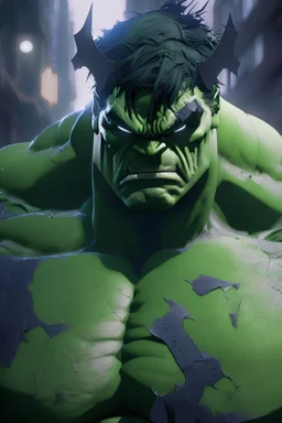 the hulk, in the style of batman ninja, anime, depth of field, nvidia graphics