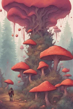[Radiation zone] Through the thinning mist, a burst of vivid color suddenly emerged toward the center of the hellish tableau. Jess readied her binoculars, peering closer to identify the impossible sight. There, amidst the looming mushroom bulbs and seething carpets of slime, strode a solitary figure bedecked in wild patches and straps stitched in every vibrant hue. Pink and teal tresses whipped about her head like a radiation-borne corona as she recklessly guided her battered all-terrain vehicle