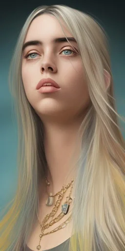 Billie Eilish, in my underwear, photorealistic illustration, 4k