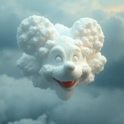 Incredible Biometric imagineer, cloud Disney mouse head, surreal