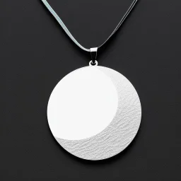 necklace with a simple, elegant design featuring a single, shimmering polyester in moon pendant