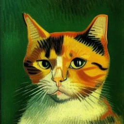 Portrait of a cat by Van Gogh