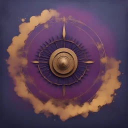 Hyper Realistic Sufi Whirling with Purple & Maroon, Islamic Sufi Rustic Grungy navy-blue Background with golden fog rustic multicolor wall