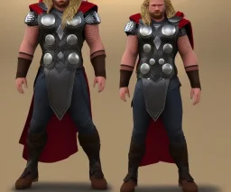 Midjourney style, fat thor, photorealistic