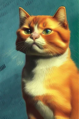 Portrait of a cat by Van Gogh