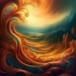 Magic Landscape. woman