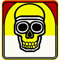 Иконка с золотым черепком на белом фоне